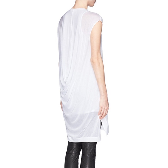 Helmut Lang White 'Swift' Drape Back Dress - Picture 3 of 13